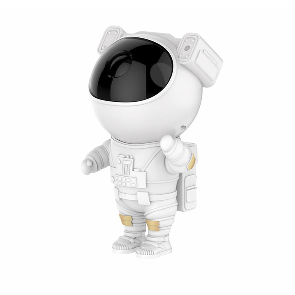 Astronaut galaxy projector on a bedside table with remote, alternate view 4