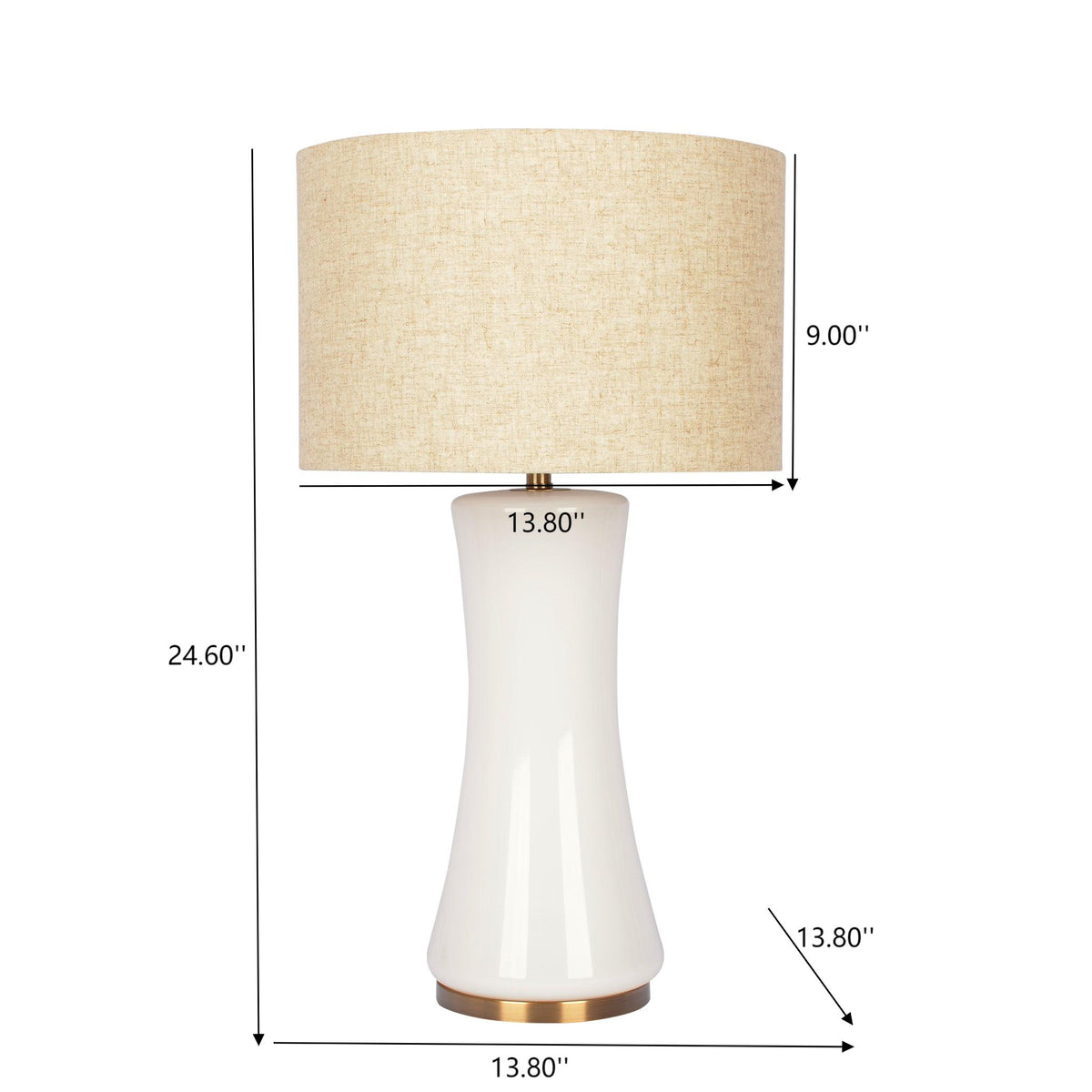 Lennox cascade glass table lamp in off-white and gold, alternate view 3
