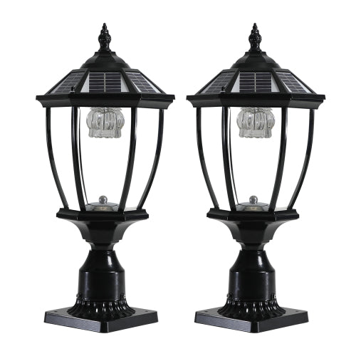 Black aluminium and glass solar pier lantern, alternate view 6
