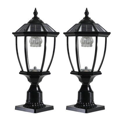 Black aluminium and glass solar pier lantern, alternate view 6