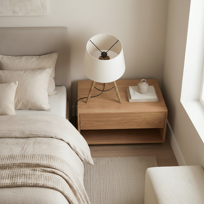 Hensley birch tripod table lamp with linen shade, alternate view 2