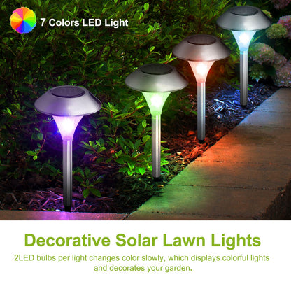 Colour changing solar stake light with stainless steel head, alternate view 5