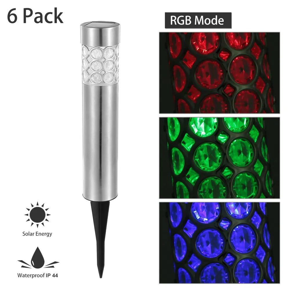 Crystal head solar stake light on a stainless steel post, alternate view 5