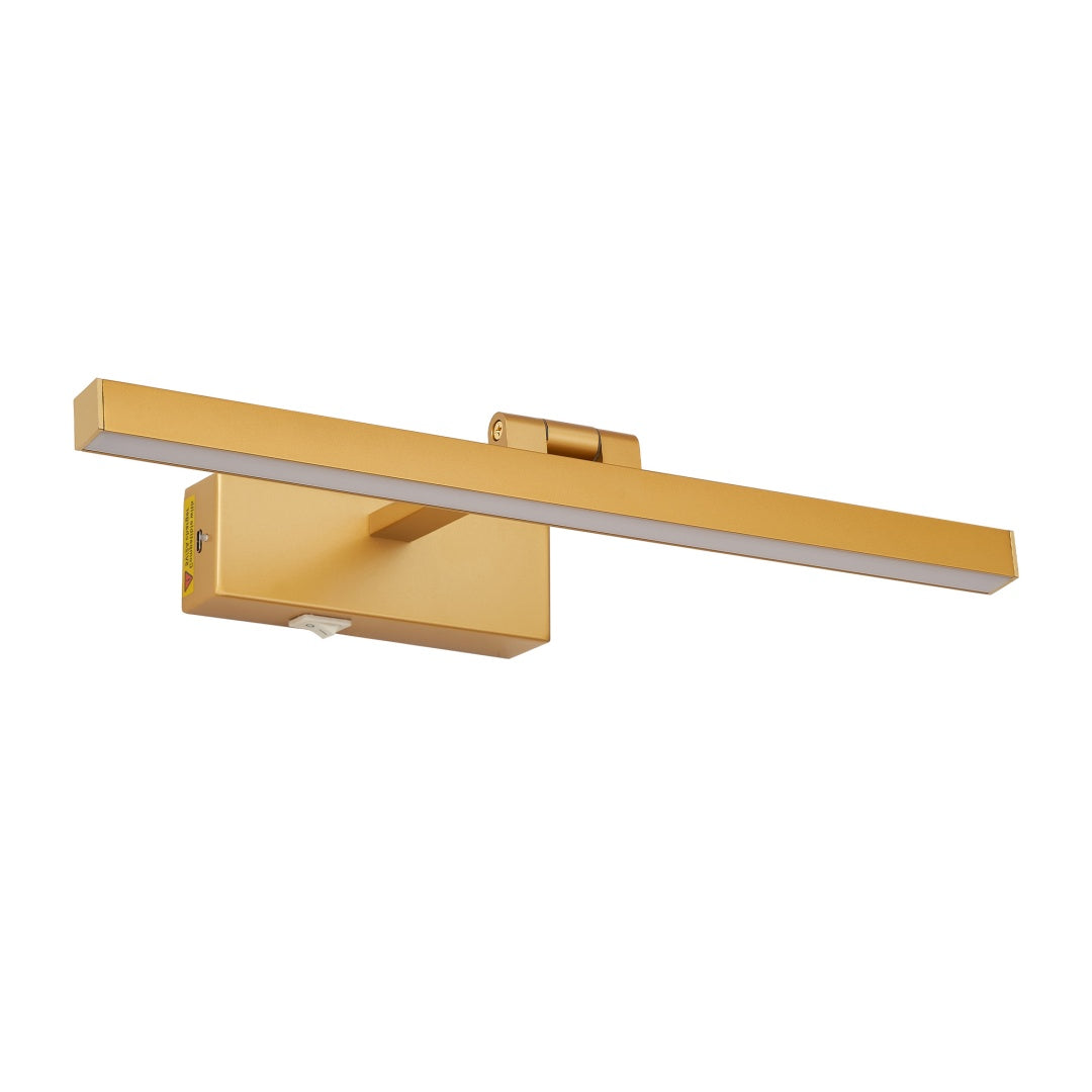 Kingsley rechargeable vanity light in gold, alternate view 9