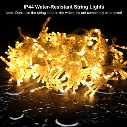 Warm white LED curtain string lights on hanging strands, alternate view 3