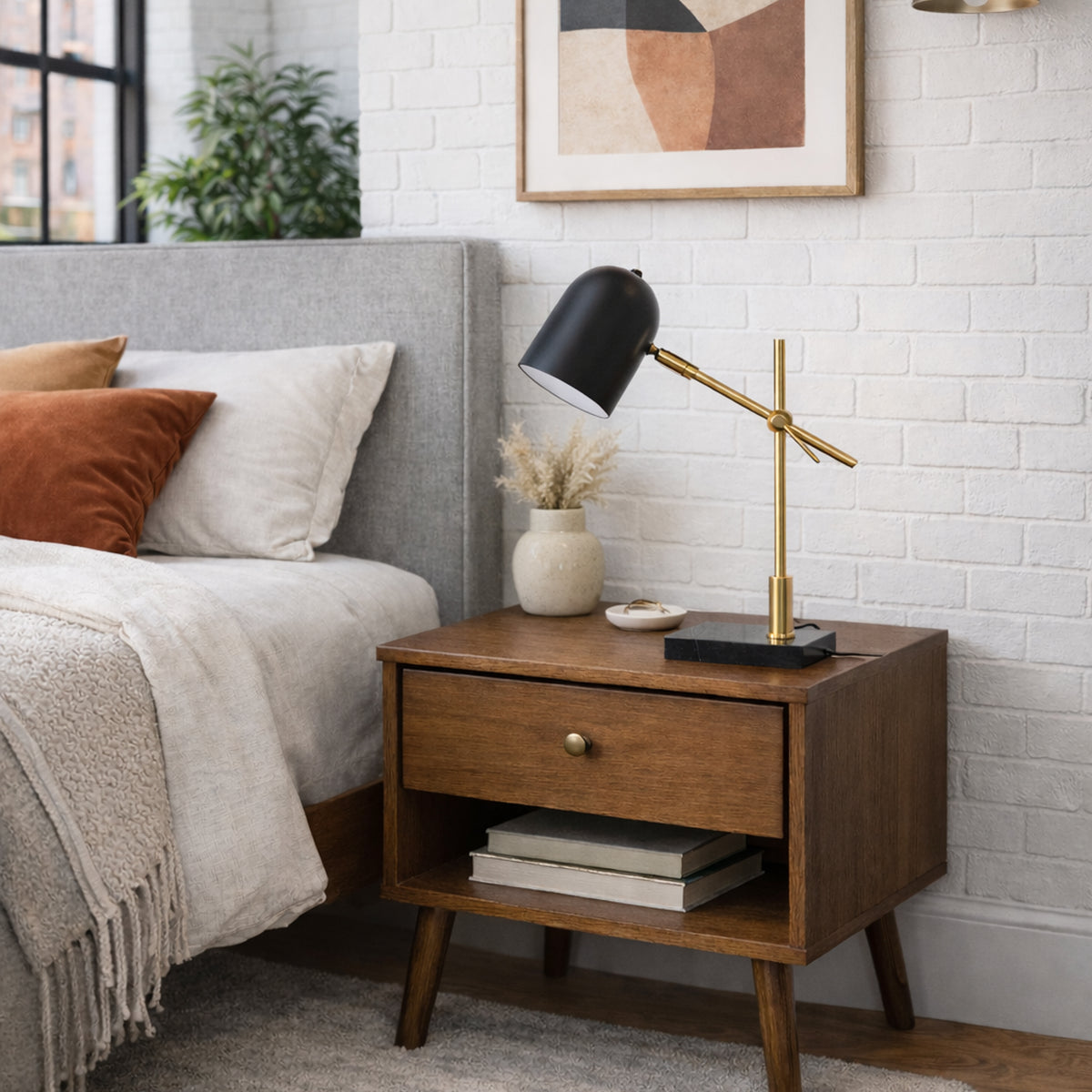 Dome desk lamp with black dome shade, alternate view 3