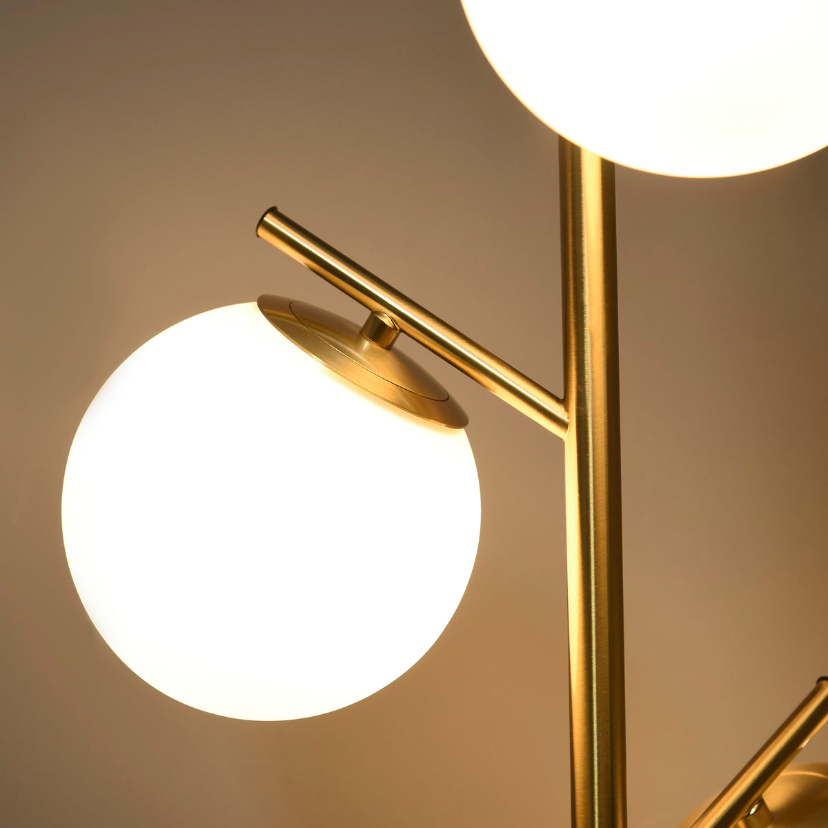 Bexley 3-light tree floor lamp in gold with glass globe shades, alternate view 7