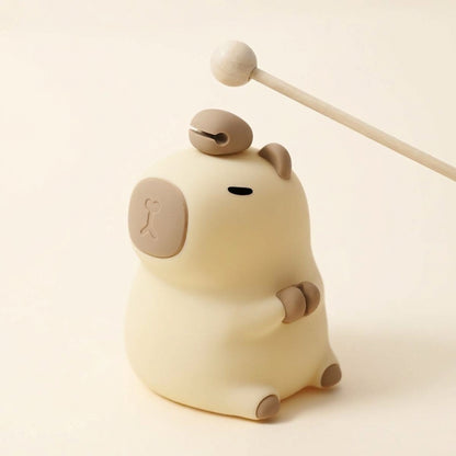 Silicone capybara night light, cordless and rechargeable, alternate view 2
