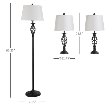 Whitmore three-piece lamp set in black and white, alternate view 4