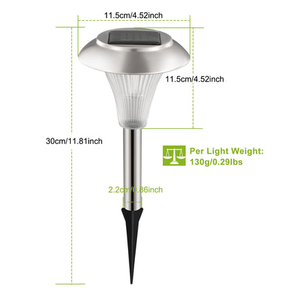 Colour changing solar stake light with stainless steel head, alternate view 3