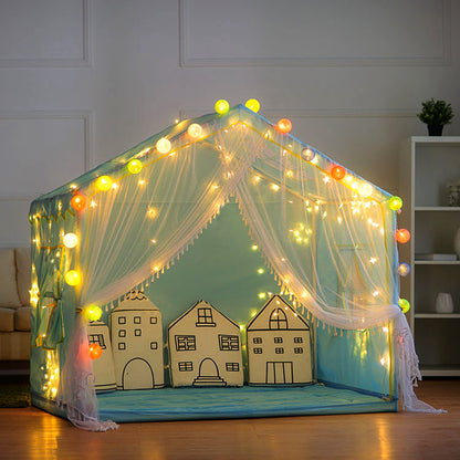 Warm white LED curtain string lights on hanging strands, alternate view 2