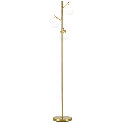 Bexley 3-light tree floor lamp in gold with glass globe shades, alternate view 8