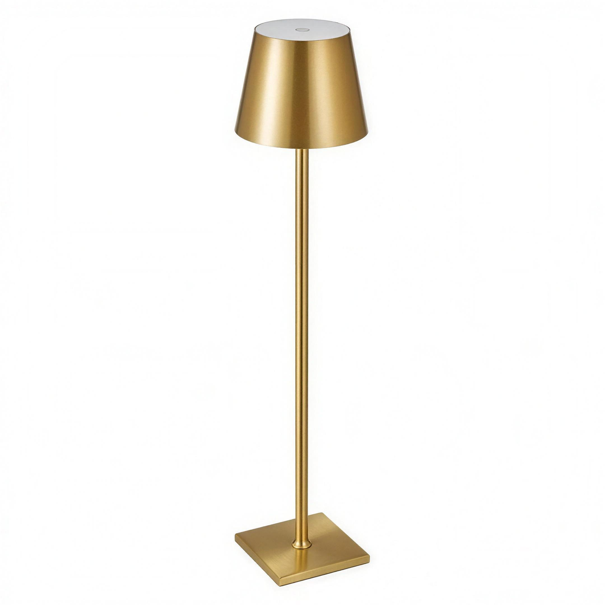 Marlowe cordless table lamp in aluminum, rechargeable with stepless dimming and adjustable height, sold as a set of two